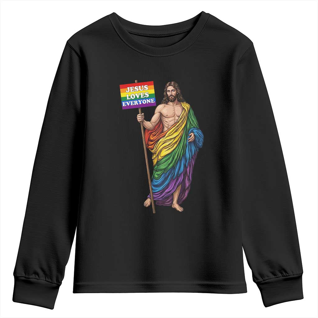 Christian LGBTQ Support Youth Sweatshirt Jesus Loves Everyone