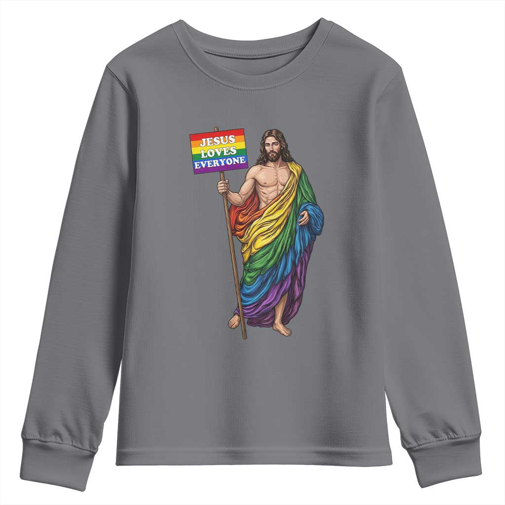 Christian LGBTQ Support Youth Sweatshirt Jesus Loves Everyone