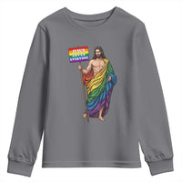 Christian LGBTQ Support Youth Sweatshirt Jesus Loves Everyone