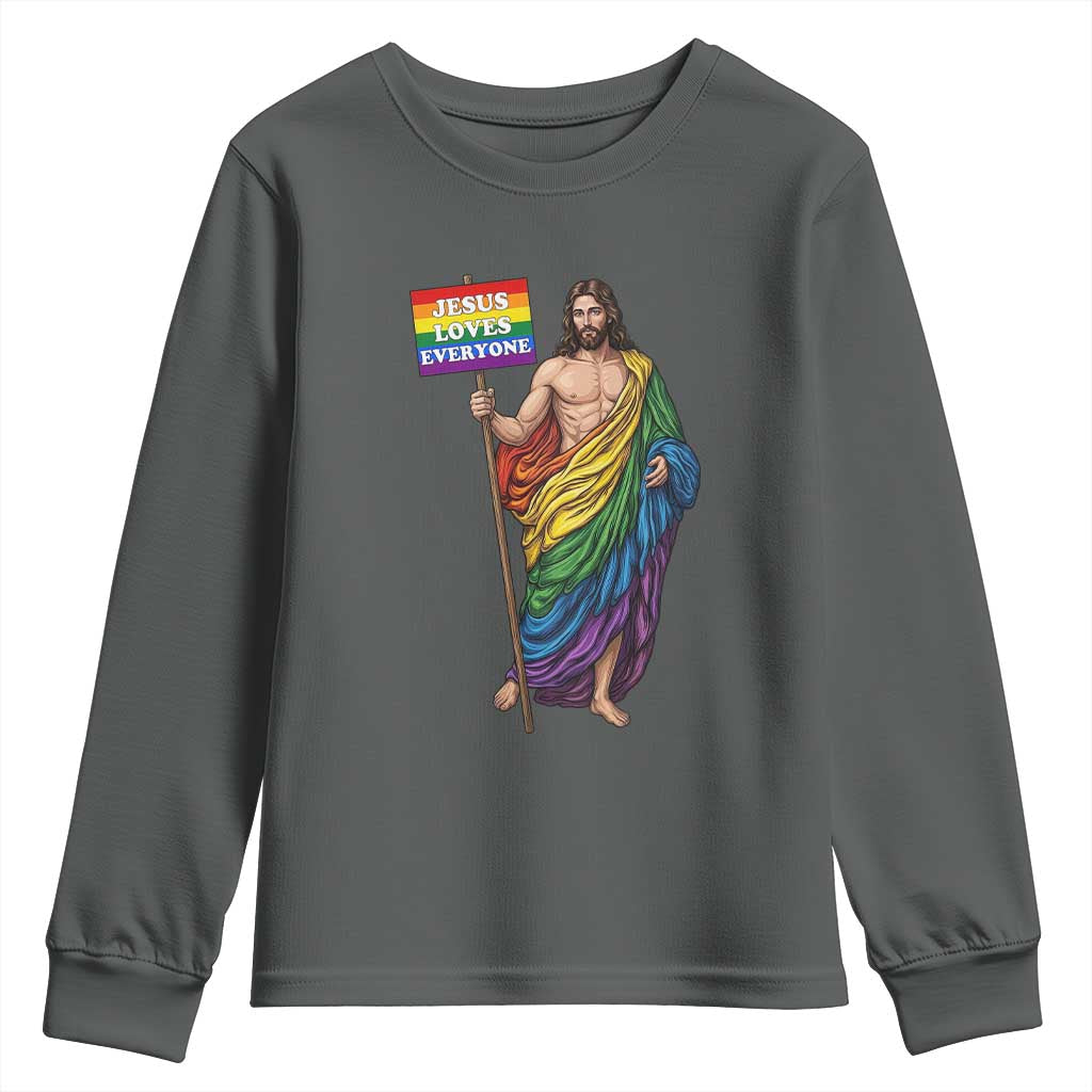Christian LGBTQ Support Youth Sweatshirt Jesus Loves Everyone
