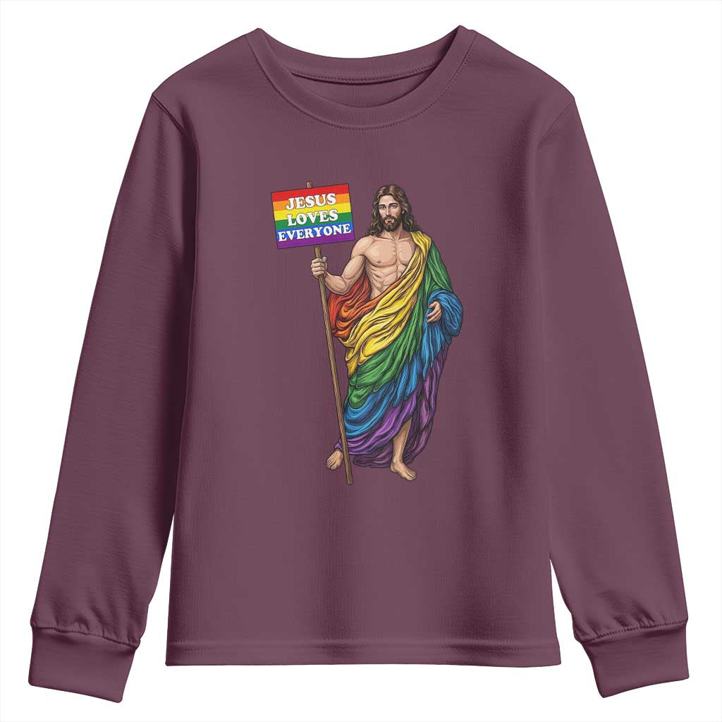 Christian LGBTQ Support Youth Sweatshirt Jesus Loves Everyone