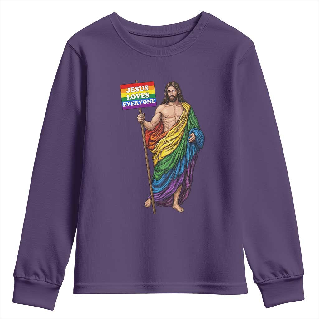Christian LGBTQ Support Youth Sweatshirt Jesus Loves Everyone