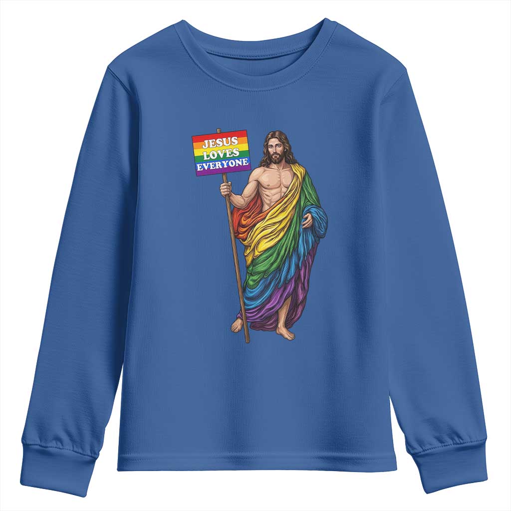 Christian LGBTQ Support Youth Sweatshirt Jesus Loves Everyone