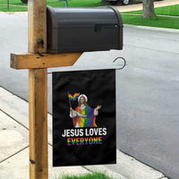 Funny Rainbow Jesus Loves Everyone Garden Flag Religious LGBTQ Support