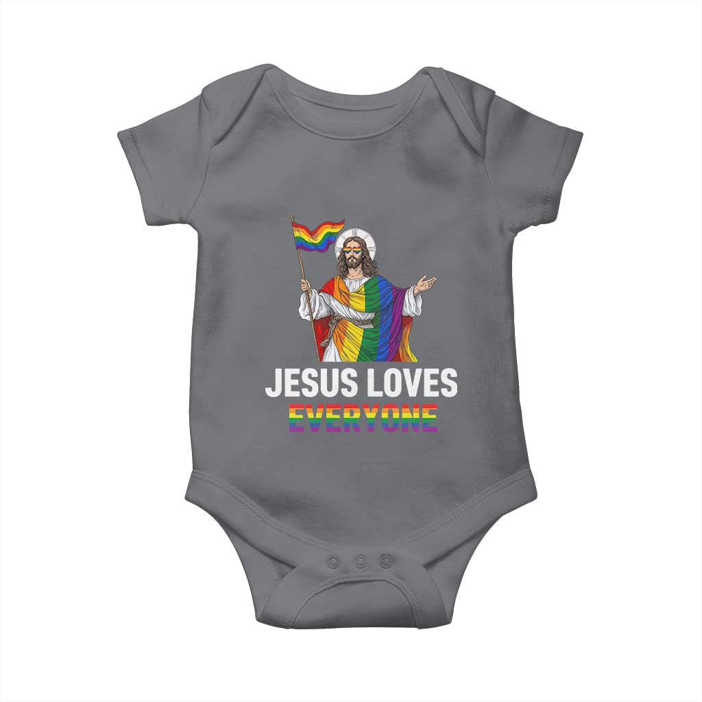 Funny Rainbow Jesus Loves Everyone Baby Onesie Religious LGBTQ Support