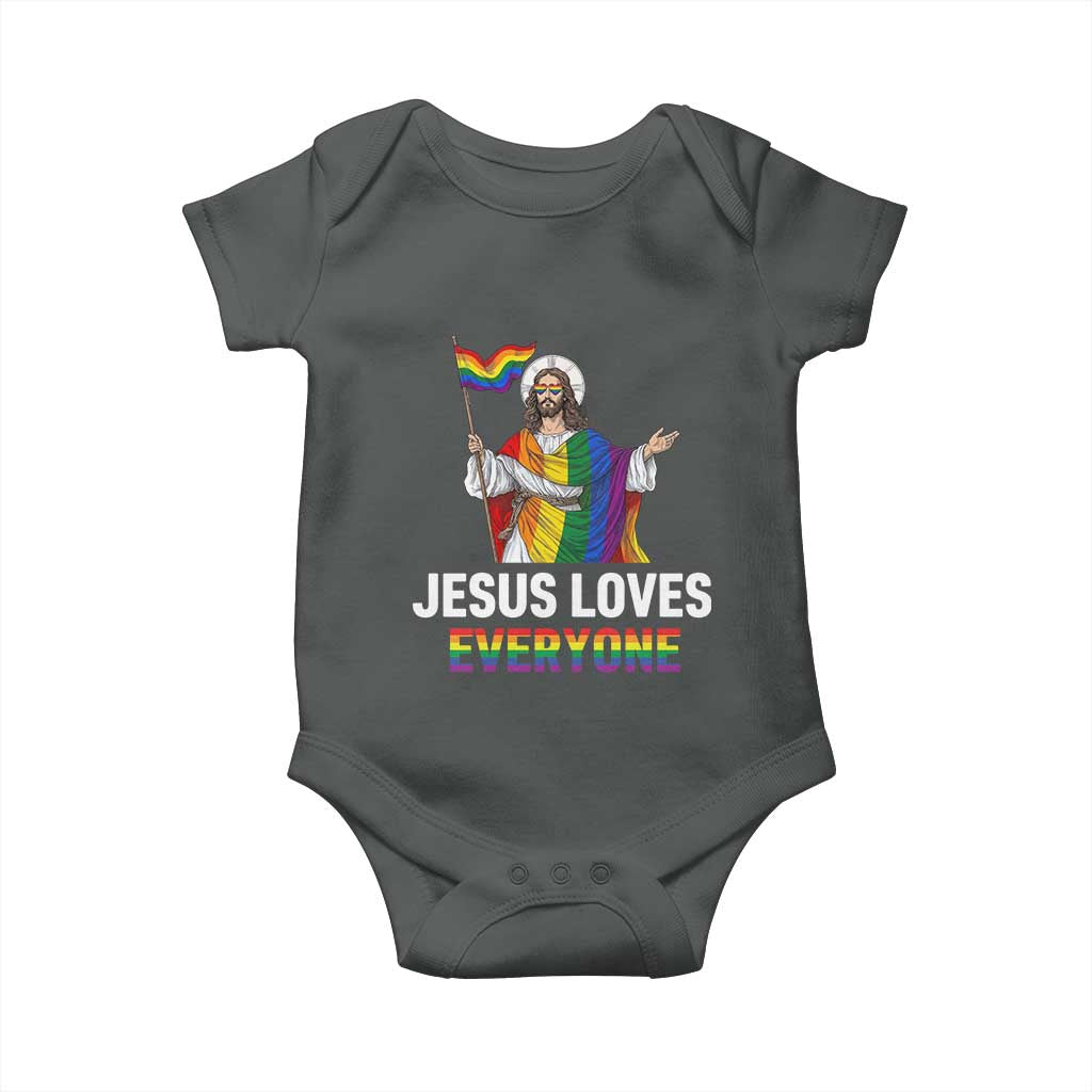 Funny Rainbow Jesus Loves Everyone Baby Onesie Religious LGBTQ Support