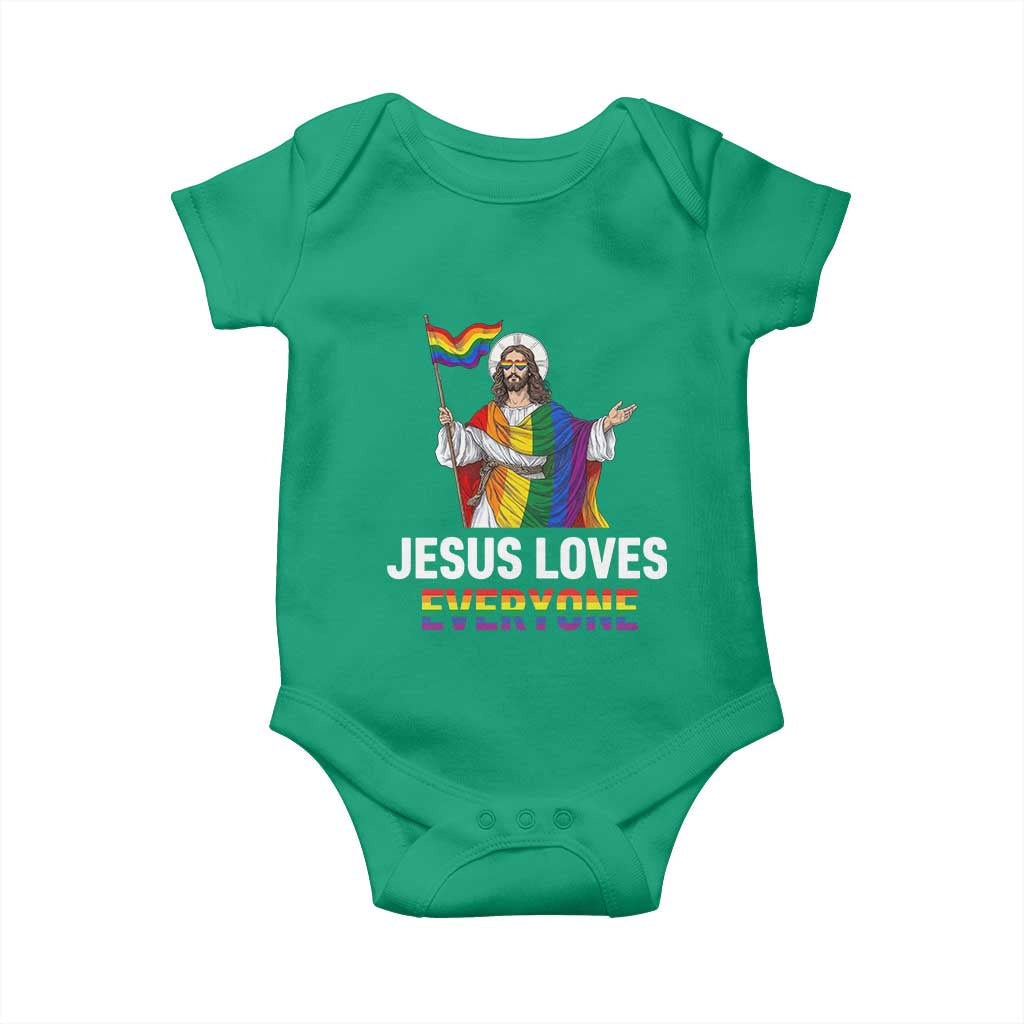 Funny Rainbow Jesus Loves Everyone Baby Onesie Religious LGBTQ Support