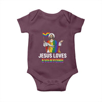 Funny Rainbow Jesus Loves Everyone Baby Onesie Religious LGBTQ Support