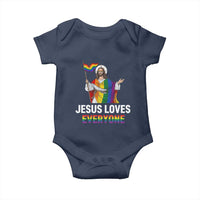 Funny Rainbow Jesus Loves Everyone Baby Onesie Religious LGBTQ Support
