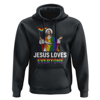 Funny Rainbow Jesus Loves Everyone Hoodie Religious LGBTQ Support