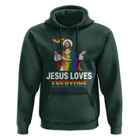 Funny Rainbow Jesus Loves Everyone Hoodie Religious LGBTQ Support
