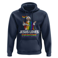 Funny Rainbow Jesus Loves Everyone Hoodie Religious LGBTQ Support