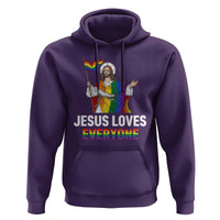 Funny Rainbow Jesus Loves Everyone Hoodie Religious LGBTQ Support