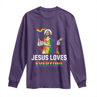 Funny Rainbow Jesus Loves Everyone Long Sleeve Shirt Religious LGBTQ Support