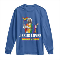Funny Rainbow Jesus Loves Everyone Long Sleeve Shirt Religious LGBTQ Support