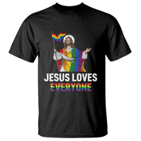 Funny Rainbow Jesus Loves Everyone T Shirt Religious LGBTQ Support