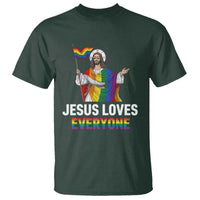 Funny Rainbow Jesus Loves Everyone T Shirt Religious LGBTQ Support