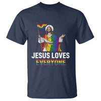 Funny Rainbow Jesus Loves Everyone T Shirt Religious LGBTQ Support