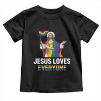 Funny Rainbow Jesus Loves Everyone Toddler T Shirt Religious LGBTQ Support