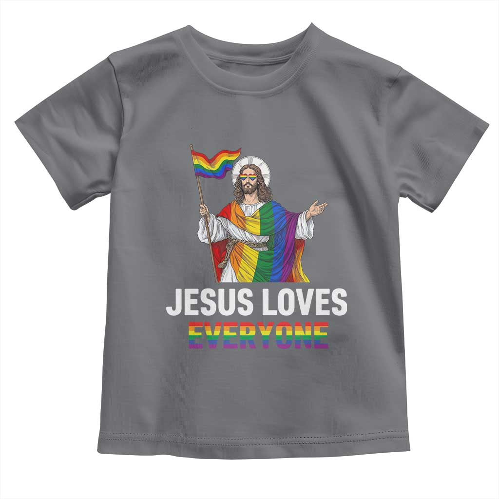 Funny Rainbow Jesus Loves Everyone Toddler T Shirt Religious LGBTQ Support