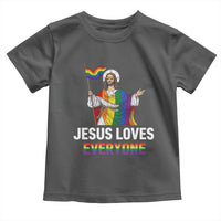 Funny Rainbow Jesus Loves Everyone Toddler T Shirt Religious LGBTQ Support