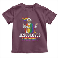 Funny Rainbow Jesus Loves Everyone Toddler T Shirt Religious LGBTQ Support