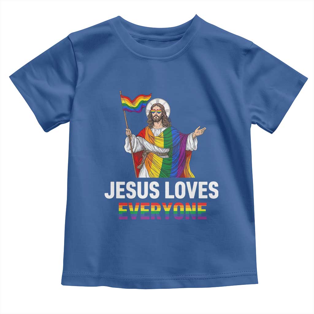 Funny Rainbow Jesus Loves Everyone Toddler T Shirt Religious LGBTQ Support