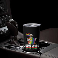 Funny Rainbow Jesus Loves Everyone Tumbler Cup Religious LGBTQ Support