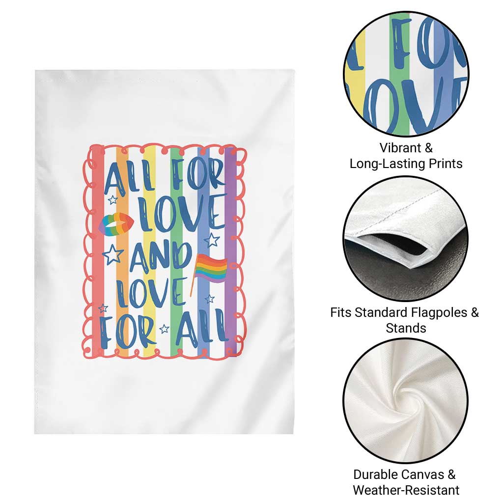 All For Love And Love For All Garden Flag Pride Month LGBT Support