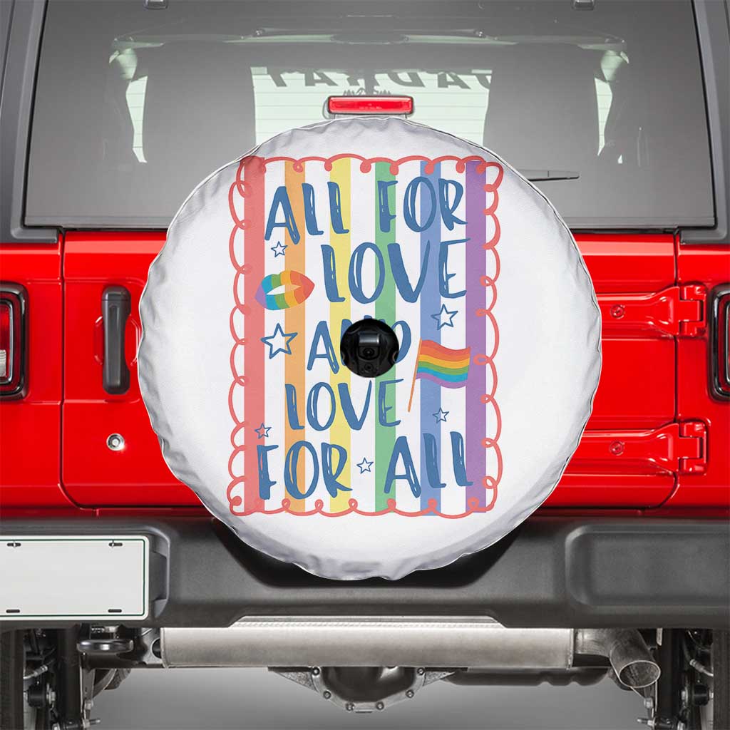 All For Love And Love For All Spare Tire Cover Pride Month LGBT Support
