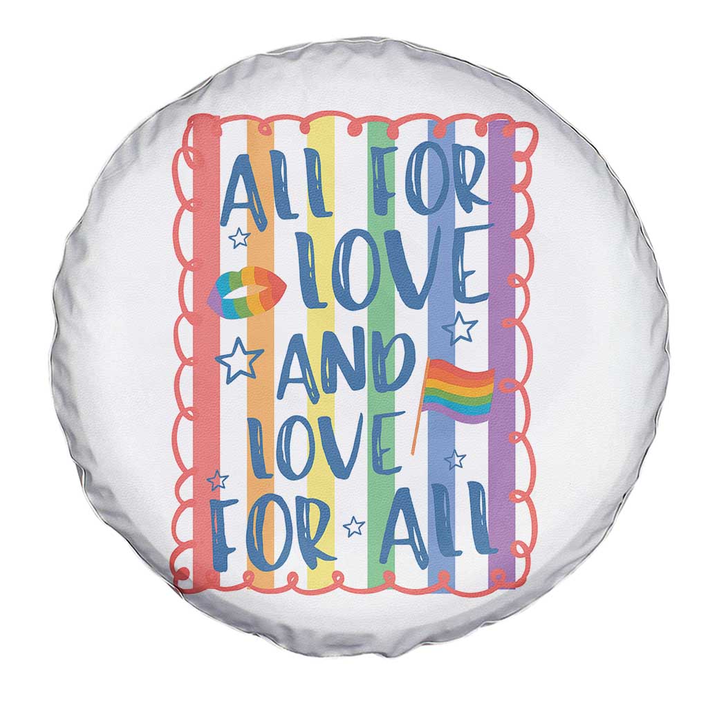All For Love And Love For All Spare Tire Cover Pride Month LGBT Support