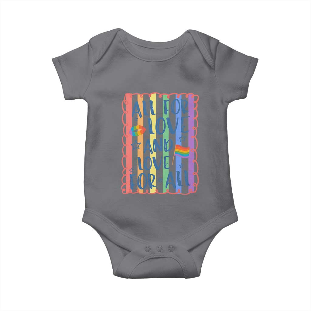 All For Love And Love For All Baby Onesie Pride Month LGBT Support