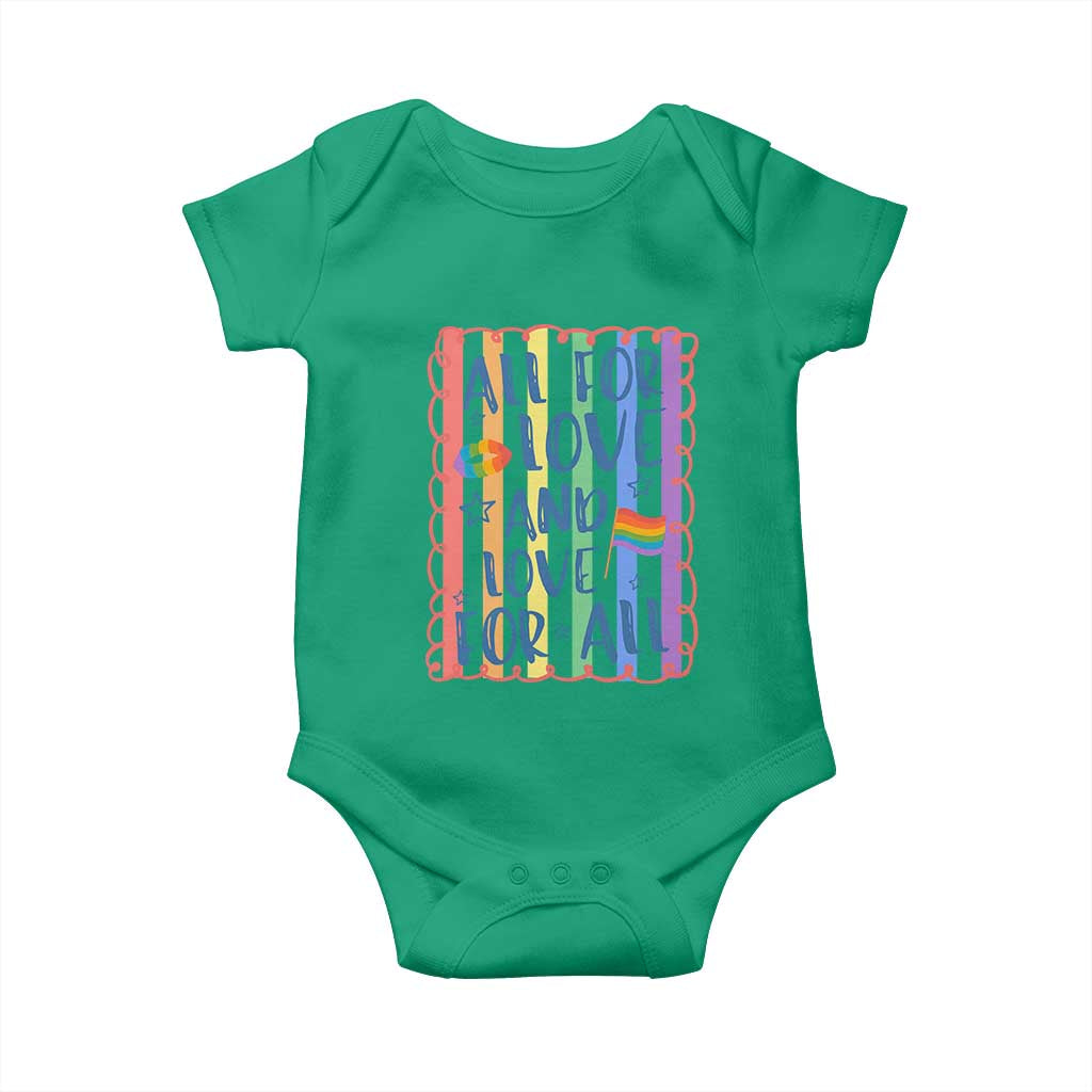 All For Love And Love For All Baby Onesie Pride Month LGBT Support