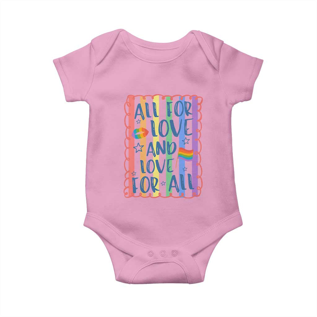 All For Love And Love For All Baby Onesie Pride Month LGBT Support