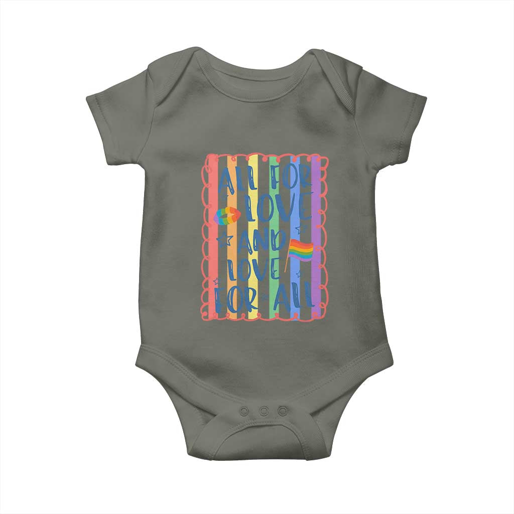 All For Love And Love For All Baby Onesie Pride Month LGBT Support