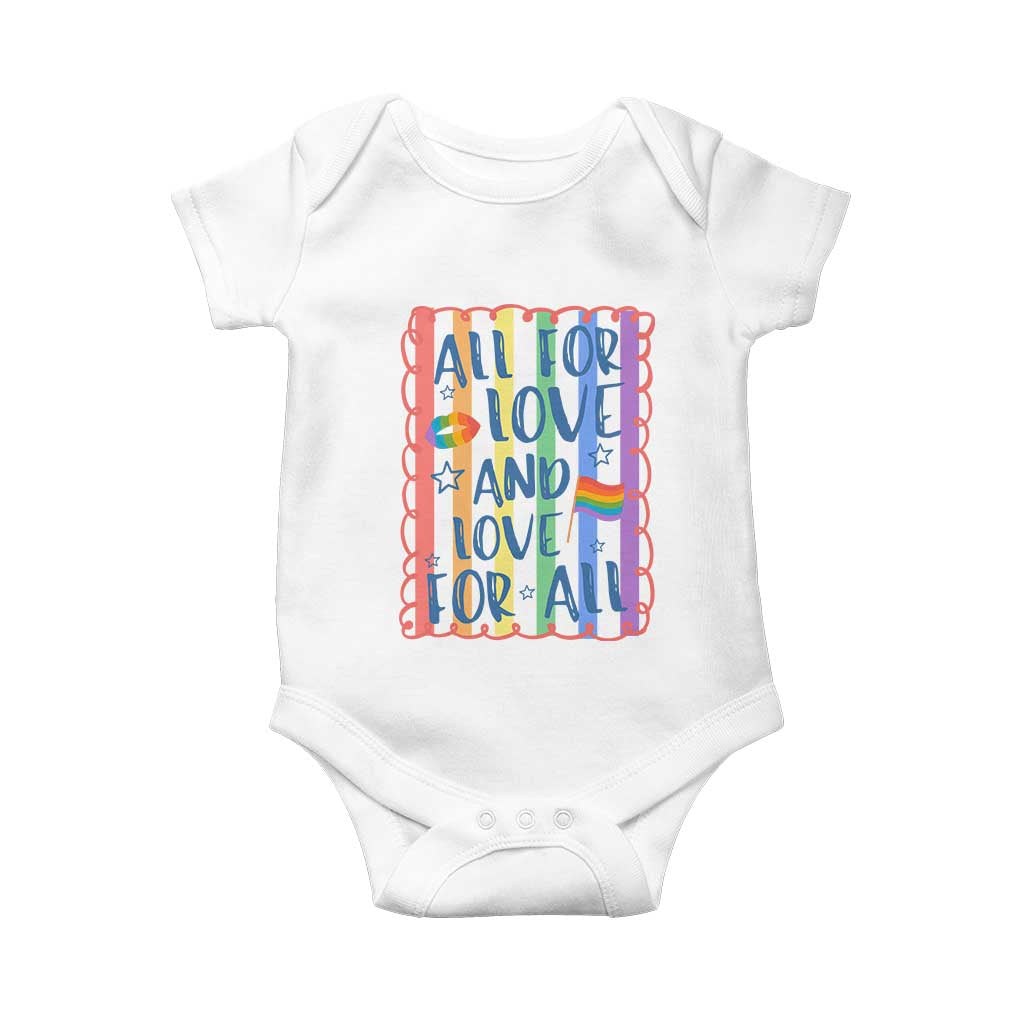 All For Love And Love For All Baby Onesie Pride Month LGBT Support