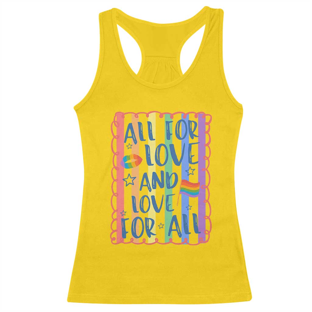 All For Love And Love For All Racerback Tank Top Pride Month LGBT Support
