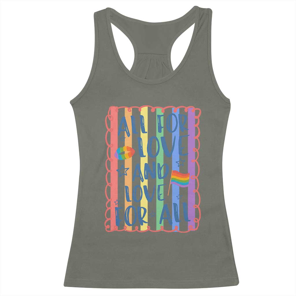All For Love And Love For All Racerback Tank Top Pride Month LGBT Support