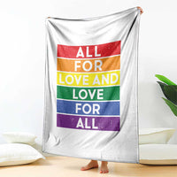 Vintage All For Love And Love For All Throw Blanket Pride Month Rainbow Graphic
