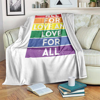 Vintage All For Love And Love For All Throw Blanket Pride Month Rainbow Graphic