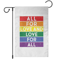 Vintage All For Love And Love For All Garden Flag Pride Month Rainbow Graphic