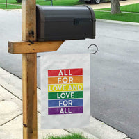 Vintage All For Love And Love For All Garden Flag Pride Month Rainbow Graphic