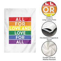 Vintage All For Love And Love For All Garden Flag Pride Month Rainbow Graphic