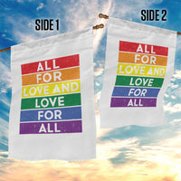 Vintage All For Love And Love For All Garden Flag Pride Month Rainbow Graphic