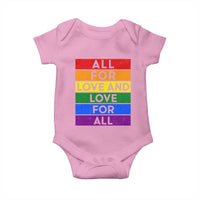 Vintage All For Love And Love For All Baby Onesie Pride Month Rainbow Graphic