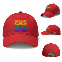 Vintage All For Love And Love For All Baseball Cap Pride Month Rainbow Graphic