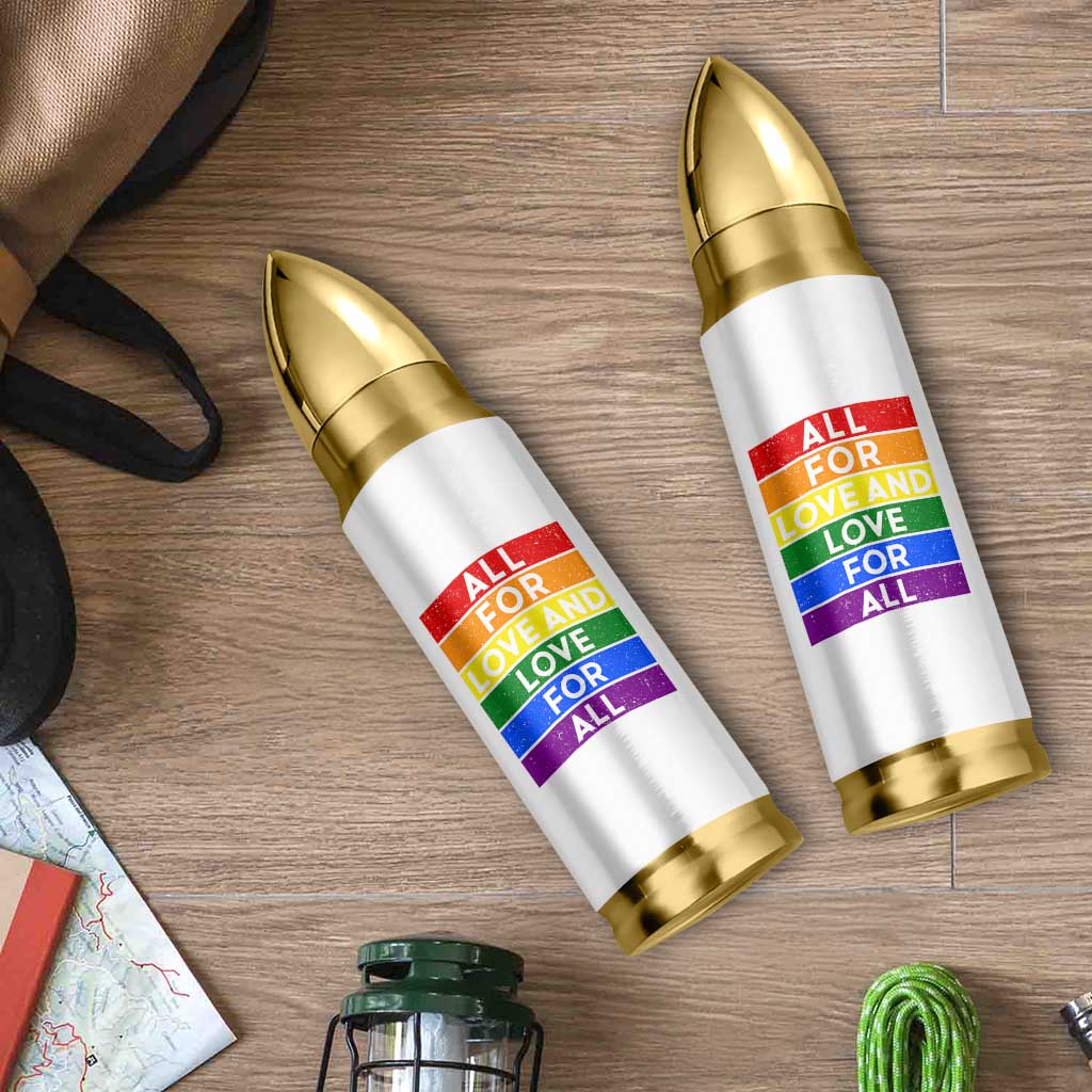 Vintage All For Love And Love For All Bullet Tumbler Pride Month Rainbow Graphic