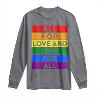 Vintage All For Love And Love For All Long Sleeve Shirt Pride Month Rainbow Graphic