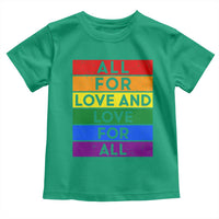 Vintage All For Love And Love For All Toddler T Shirt Pride Month Rainbow Graphic