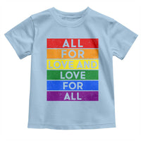 Vintage All For Love And Love For All Toddler T Shirt Pride Month Rainbow Graphic